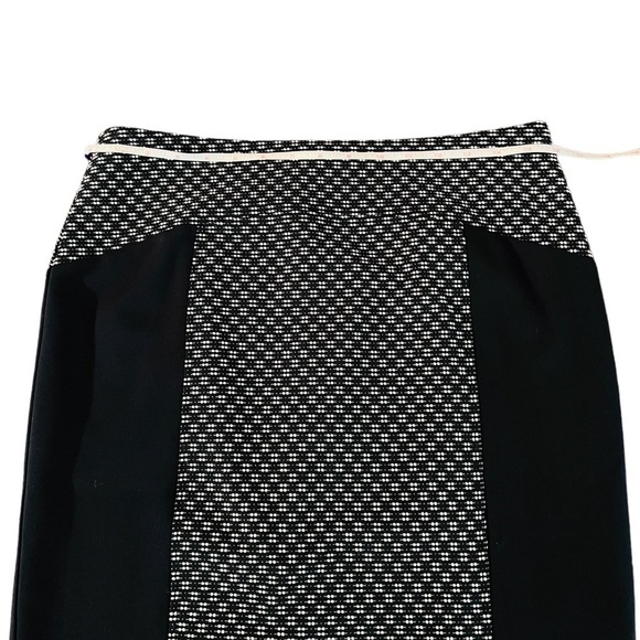 LAUNDRY BY SHELLI SEGAL WOMENS STRAIGHT CUT BLACK & WHITE MIDI SKIRT SIZE 8 - Picture 5 of 8